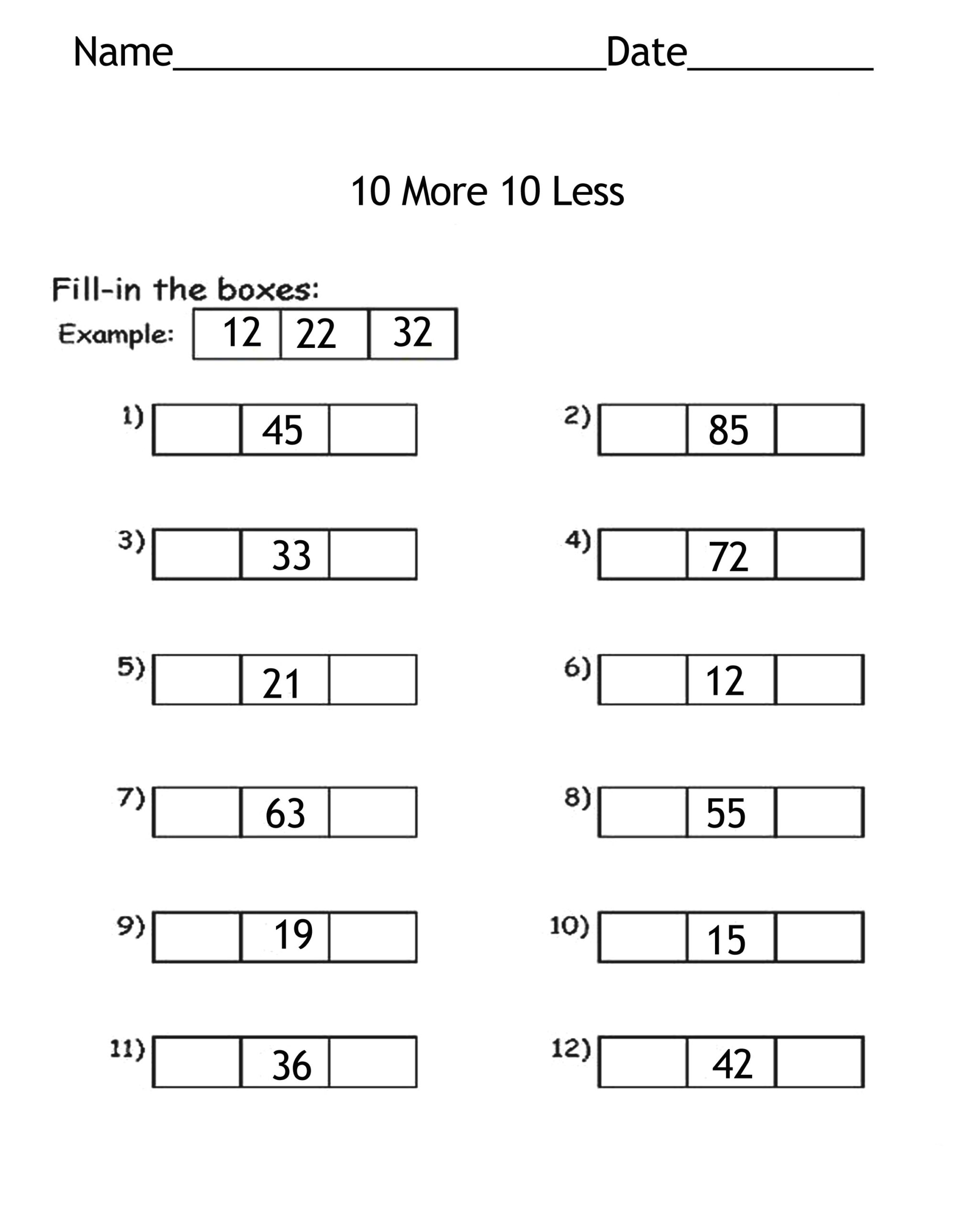 10 More 10 Less Worksheets Worksheets Library Worksheets Library 10 More 10 Less Worksheets Worksheets Library Worksheets Library