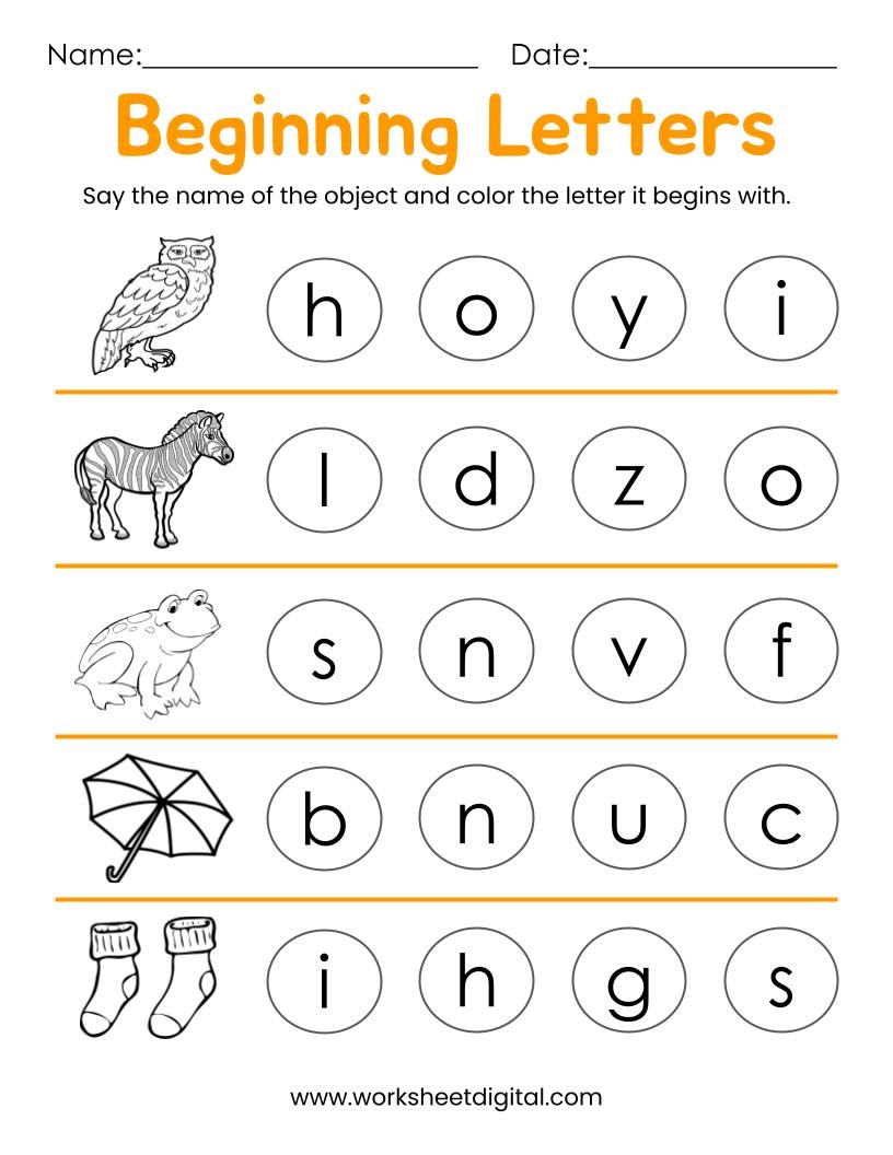 10 Printable Beginning Letters Worksheets For Kindergarten Preschool Homeschool Made By Teachers Free Editable Kindergarten Worksheets Canva