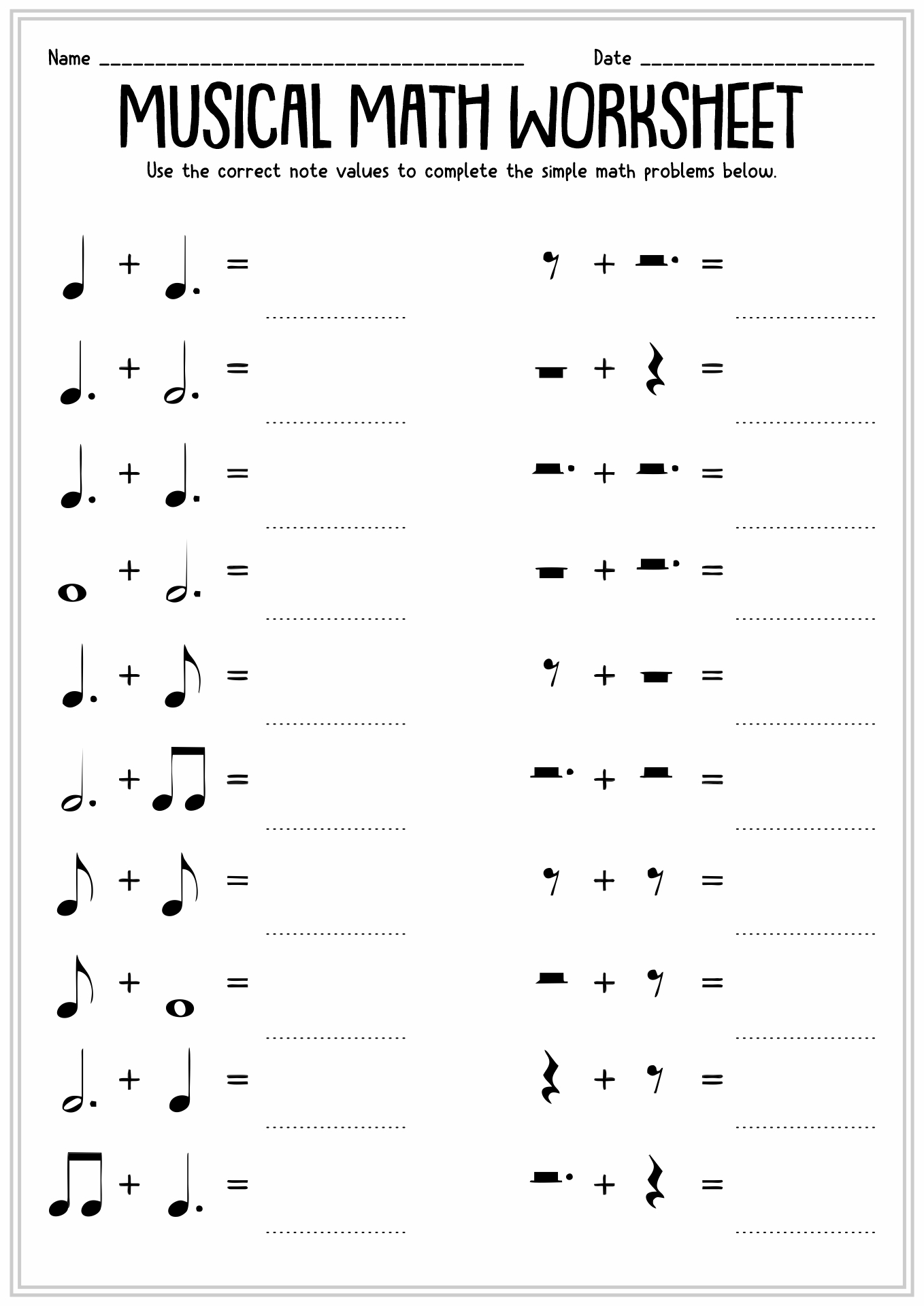 11 Music Theory Worksheets Note Value Free PDF At Worksheeto