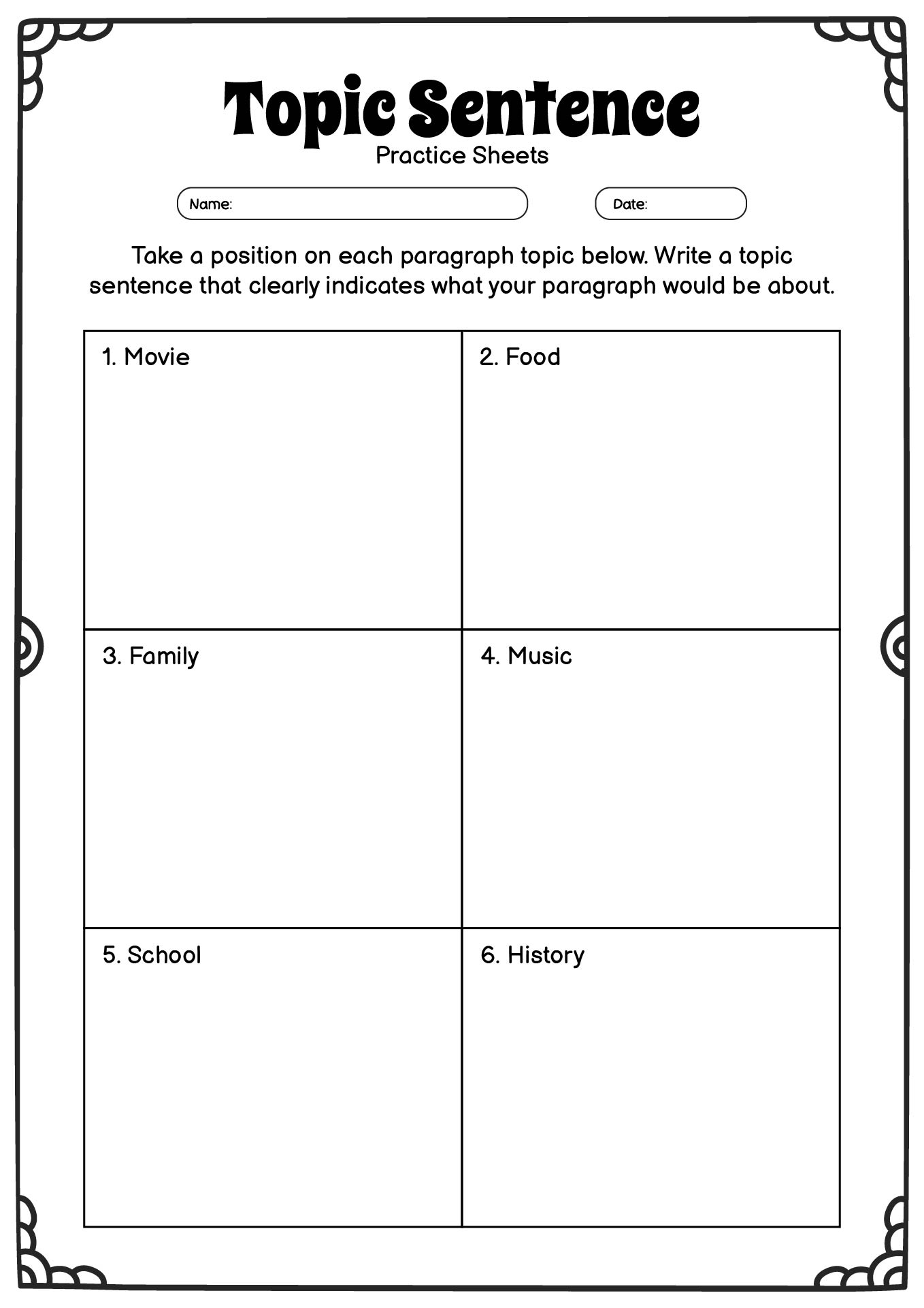 16 Writing Paragraph Topic Sentence Worksheets Free PDF At Worksheeto