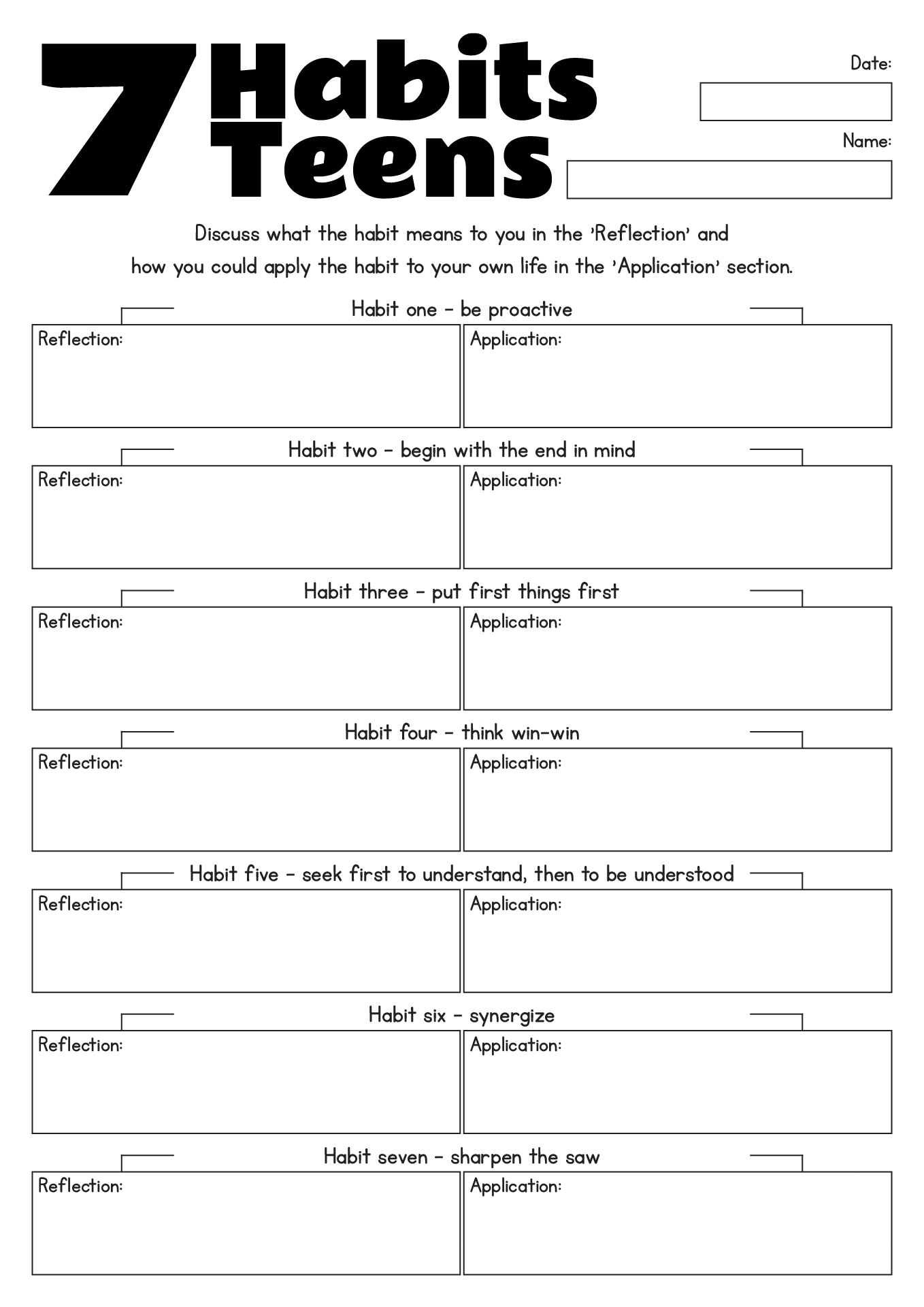 17 7 Habits Worksheets Free PDF At Worksheeto Free 7 Habits Worksheet Download Free 7 Habits Worksheet Png Images Free Worksheets On Clipart Library