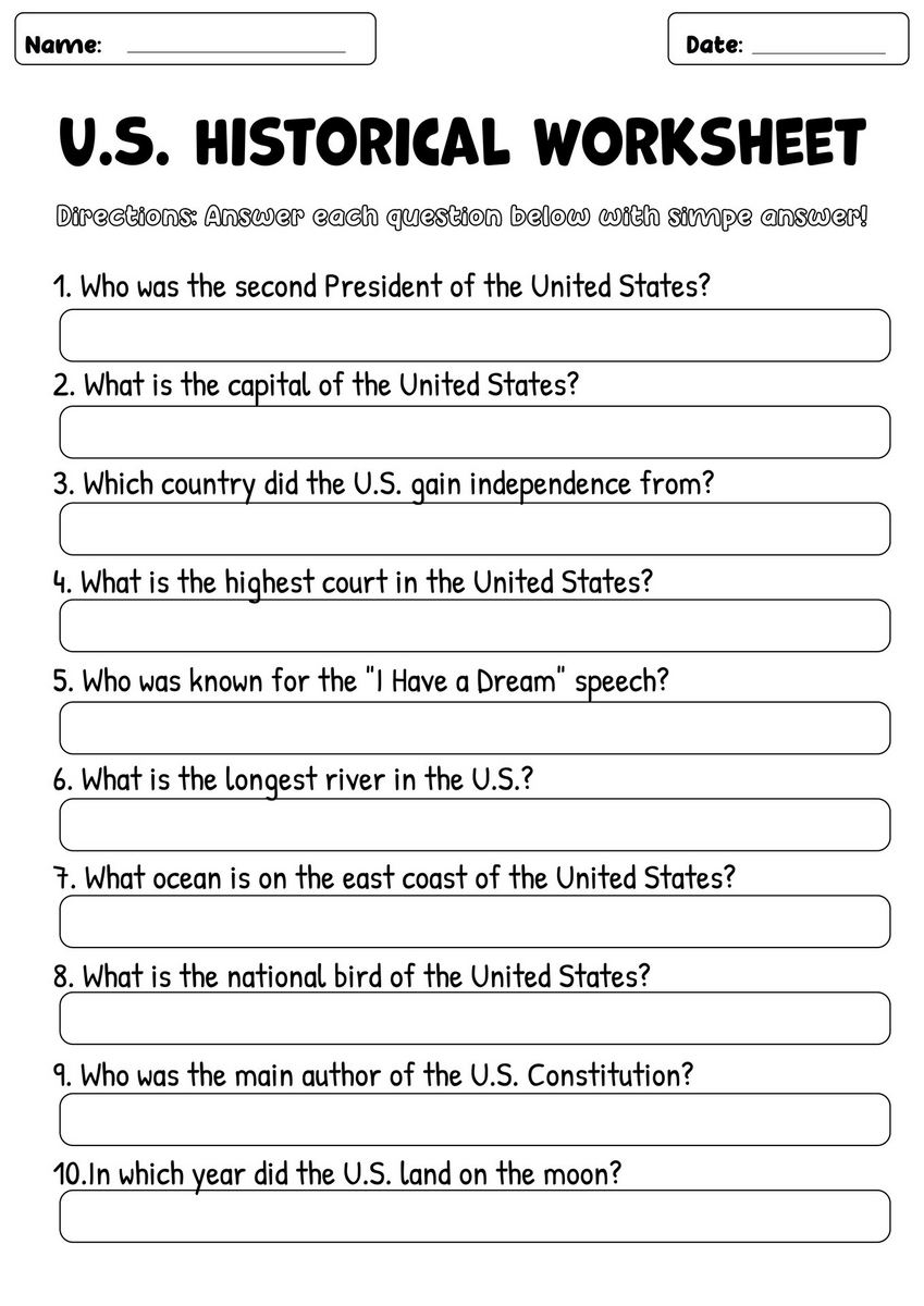 17 U S History Worksheets Free PDF At Worksheeto