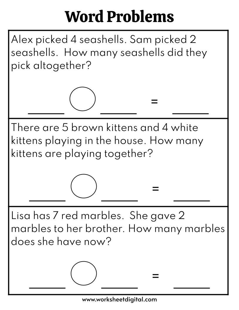 1st 2nd Grade Math Word Problems Worksheet Printable Etsy Israel 1st Grade Math Word Problems Workybooks Workybooks