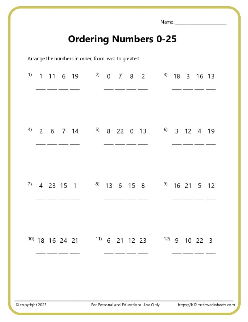1st Grade Comparing And Ordering Worksheets 1st Grade Comparing And Ordering Worksheets