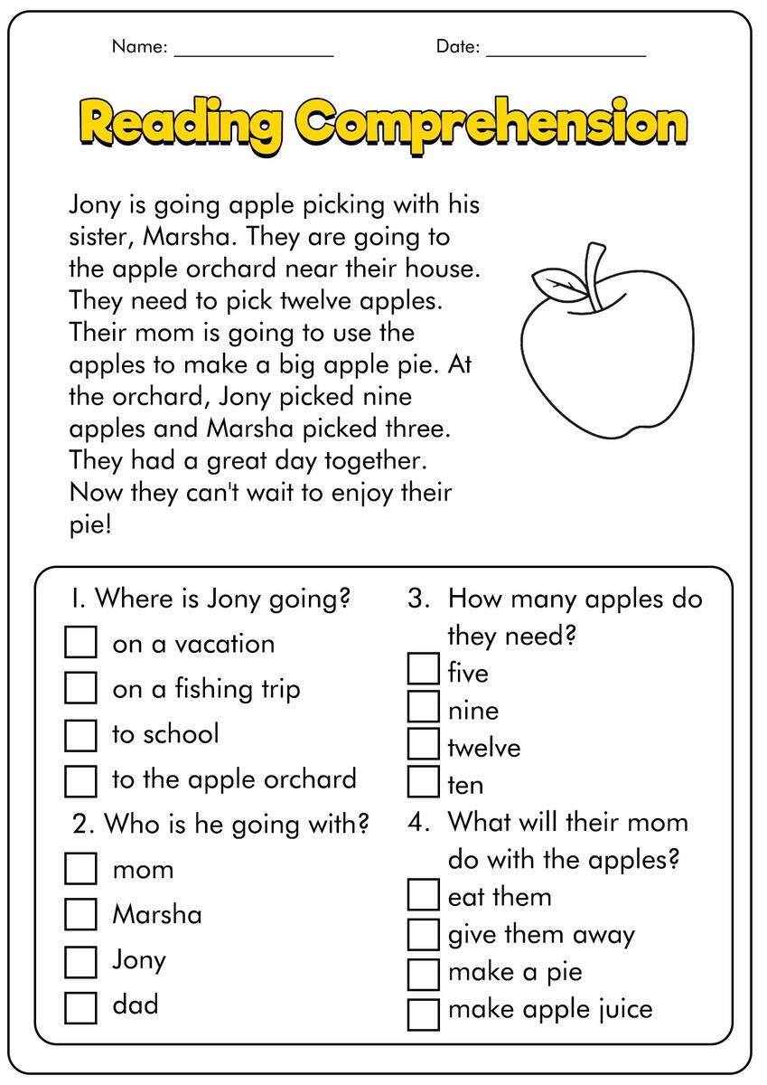 1st Grade Reading Comp Worksheets First Grade Reading Comprehension Worksheets Printable 1st Grade Comprehension Worksheets