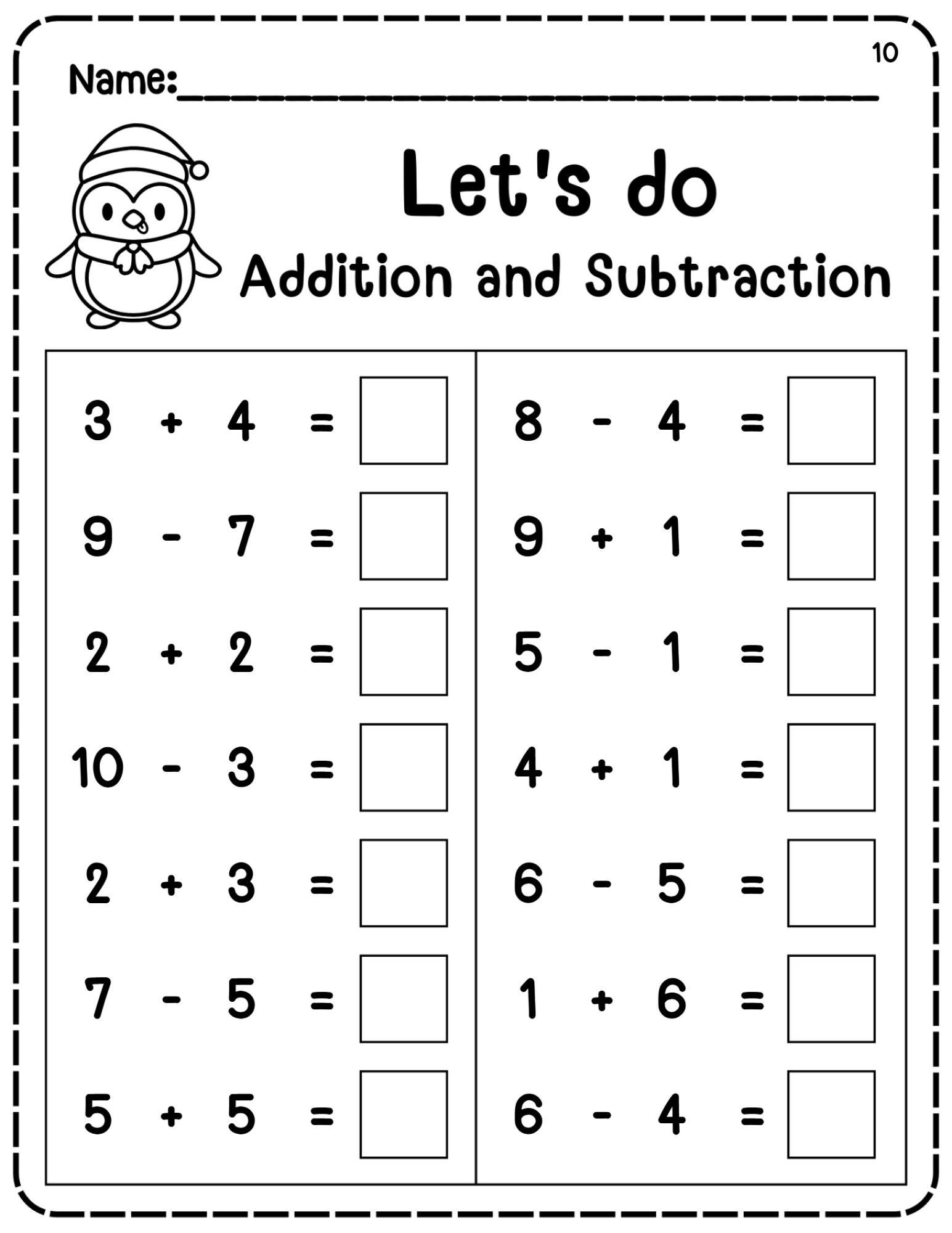 20 Printable Addition And Subtraction To 10 Worksheets Fill In The Blanks Math Practice For Kindergarten 1st Grade Numbers 1 10 Etsy 20 Printable Addition And Subtraction To 10 Worksheets Fill In The Blanks Math Practice For Kindergarten 1st Grade Numbers 1 10 Etsy