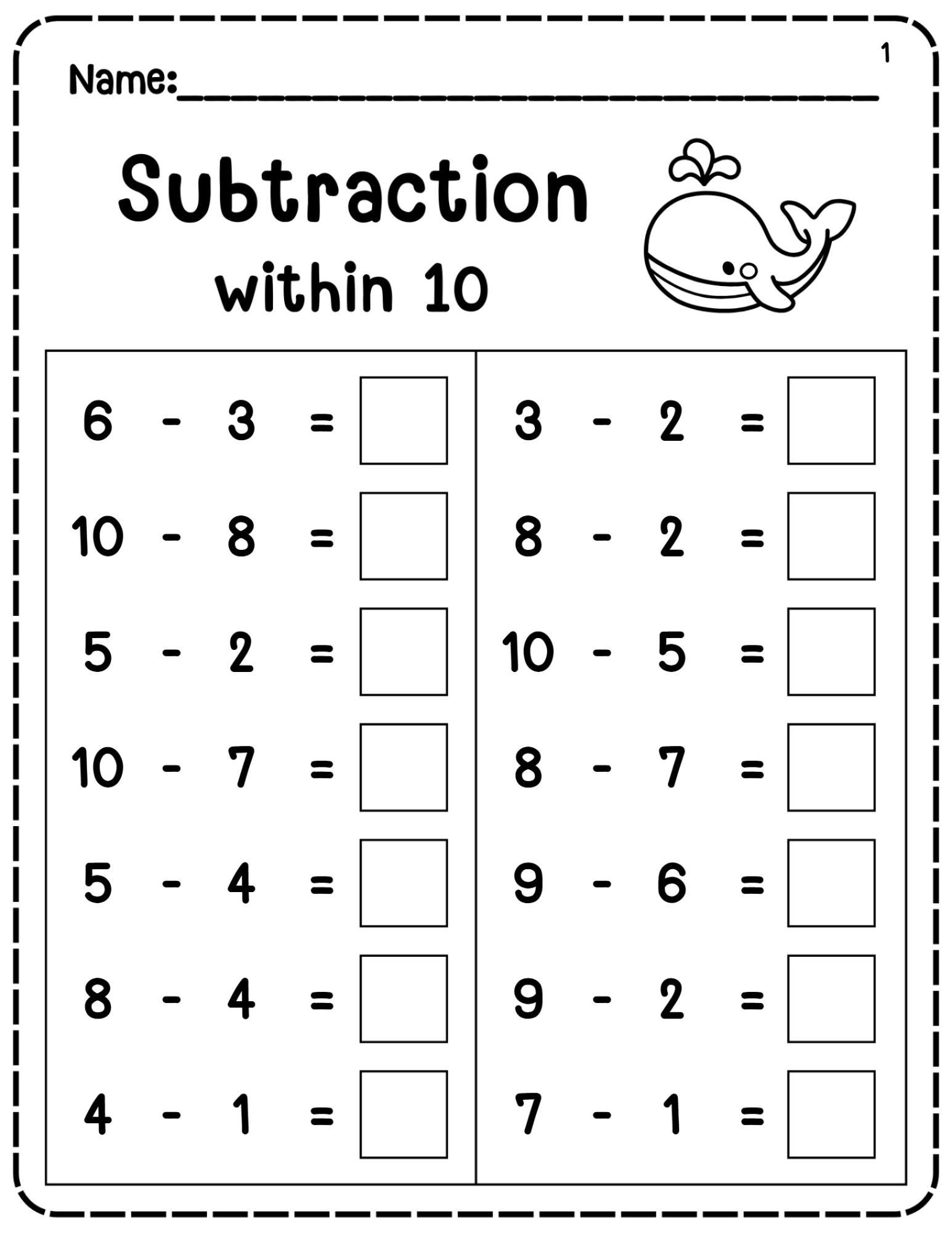 20 Printable Subtraction To 10 Fill In The Blanks Worksheets Numbers 1 10 Kindergarten 1st Grade Math Practice PDF Etsy 20 Printable Subtraction To 10 Fill In The Blanks Worksheets Numbers 1 10 Kindergarten 1st Grade Math Practice PDF Etsy