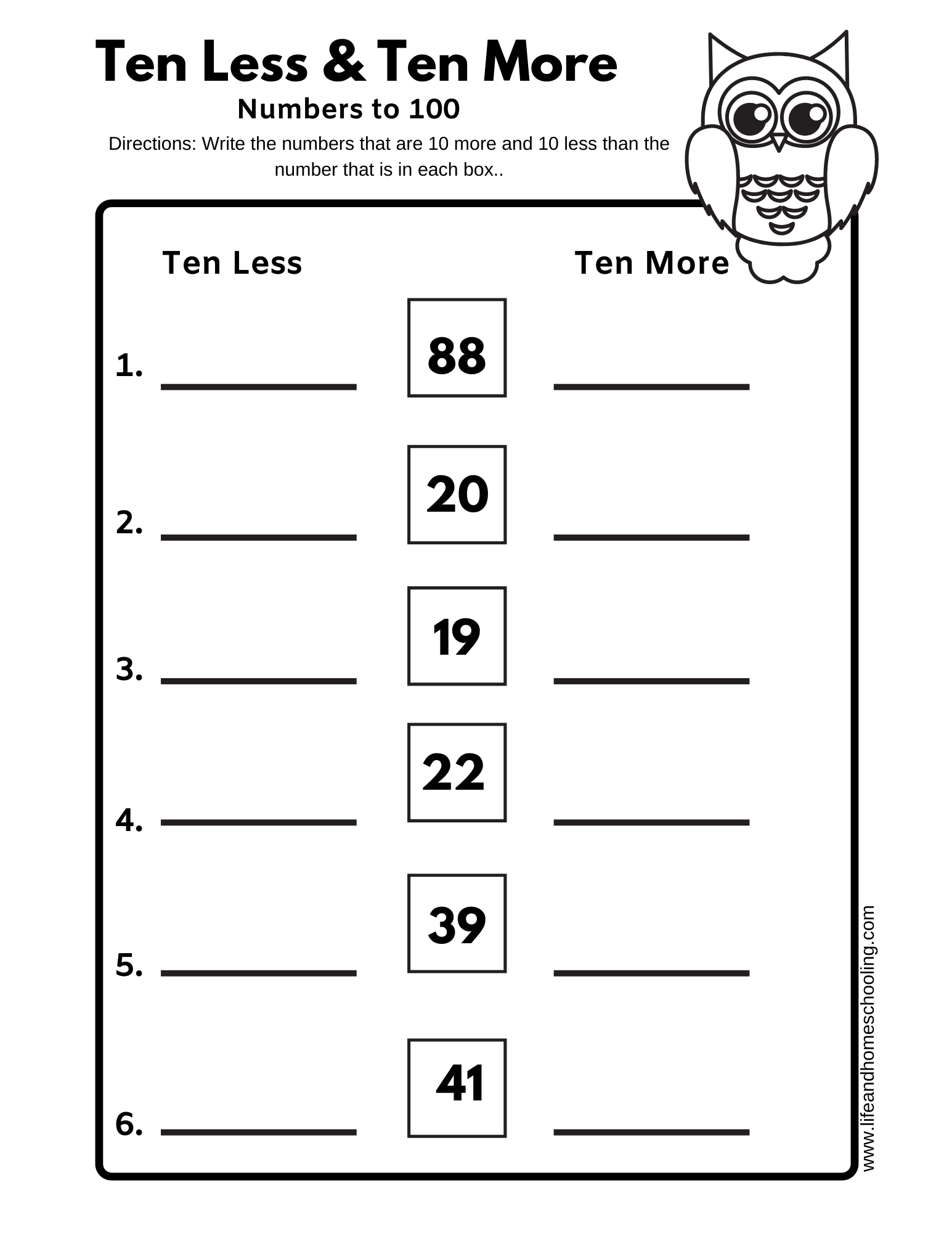 2nd Grade Math Ten Less Ten More Made By Teachers 10 More 10 Less Worksheet Fun And Engaging Year 3 PDF Worksheets