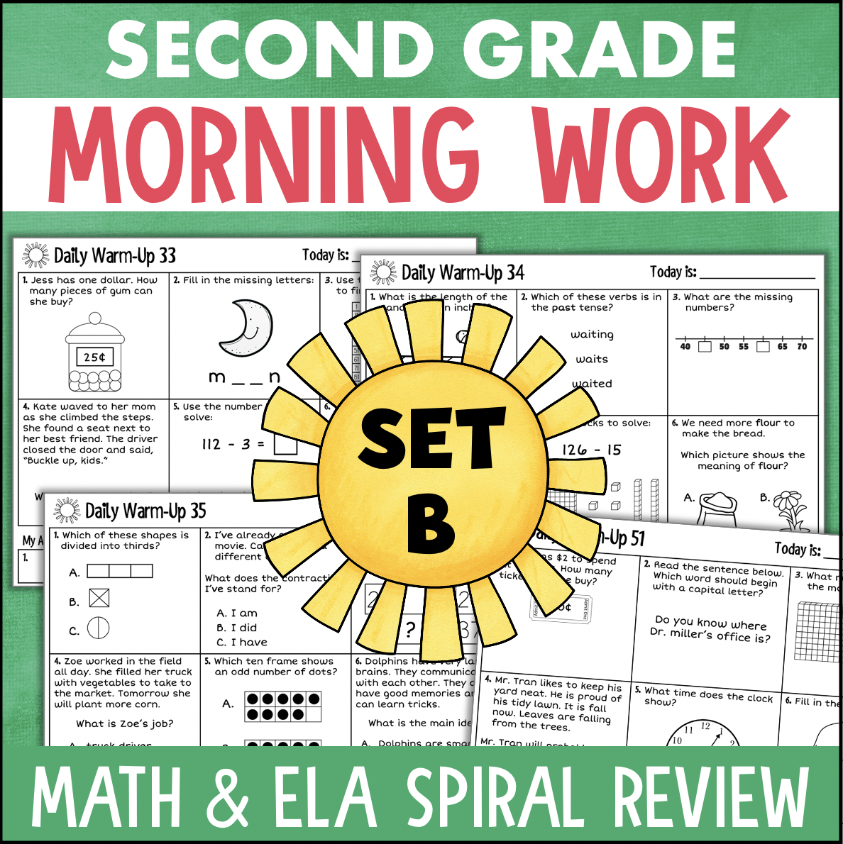 2nd Grade Morning Work SET 2 Daily ELA Math Made By Teachers 2nd Grade Morning Work SET 2 Daily ELA Math Made By Teachers