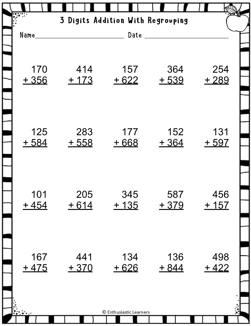 Third Grade Math Worksheets PDF Free Download