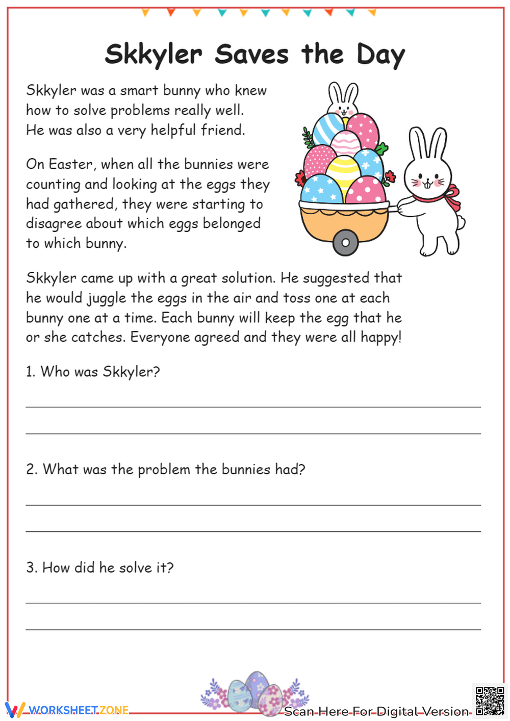 3rd Grade Easter Reading Comprehension Worksheets Worksheets Printable