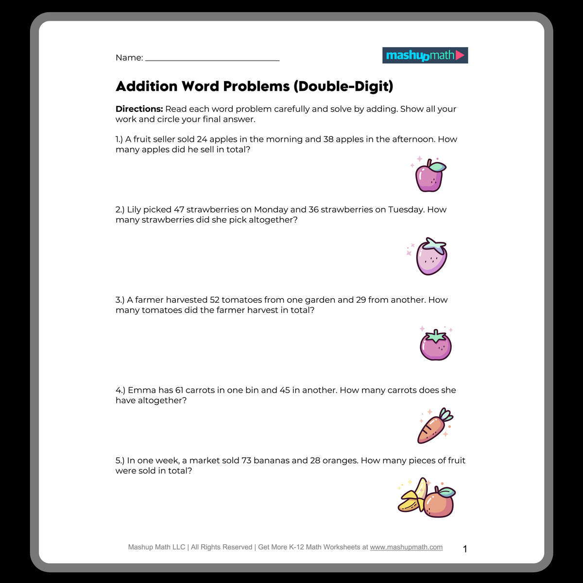 3rd Grade Word Problems Free PDF Worksheets Mashup Math Math Word Problems For Kids