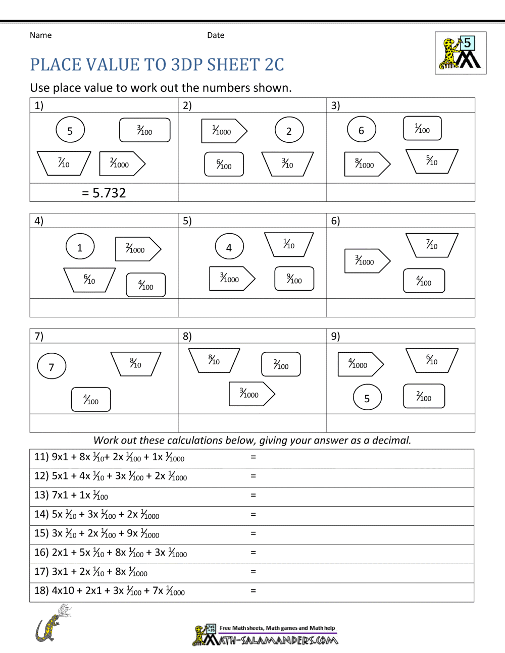 5th Grade Place Value Worksheets 5th Grade Place Value Worksheets
