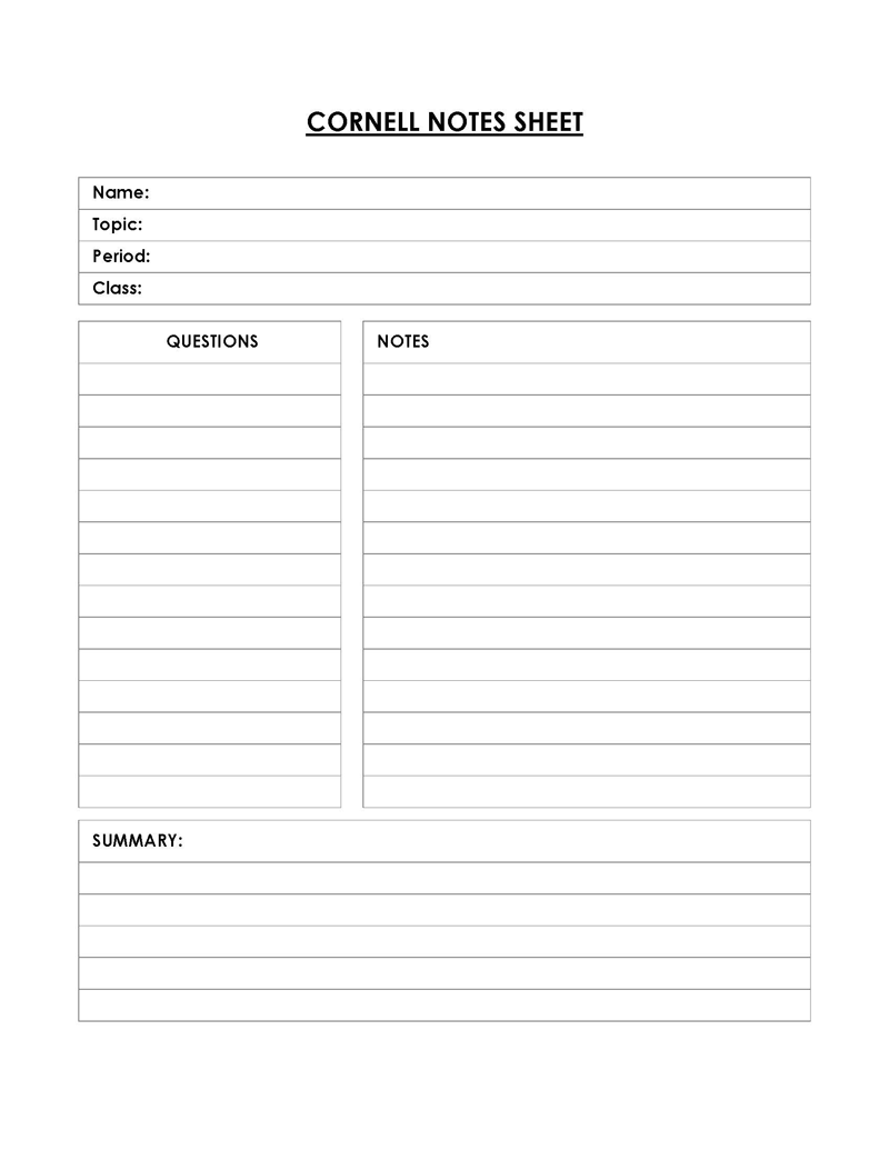 64 Free Cornell Note Templates Note Taking Explained Compare And Contrast Graphic Organizer Bundle Free Printables