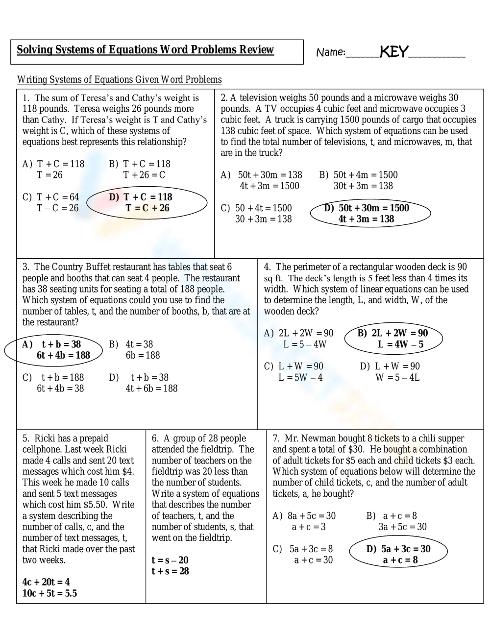 6th Grade Systems Of Equations Word Problems Worksheets Printable 6th Grade Systems Of Equations Word Problems Worksheets Printable