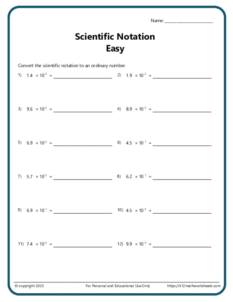 Eighth Grade Multiplication Of Exponents Worksheet