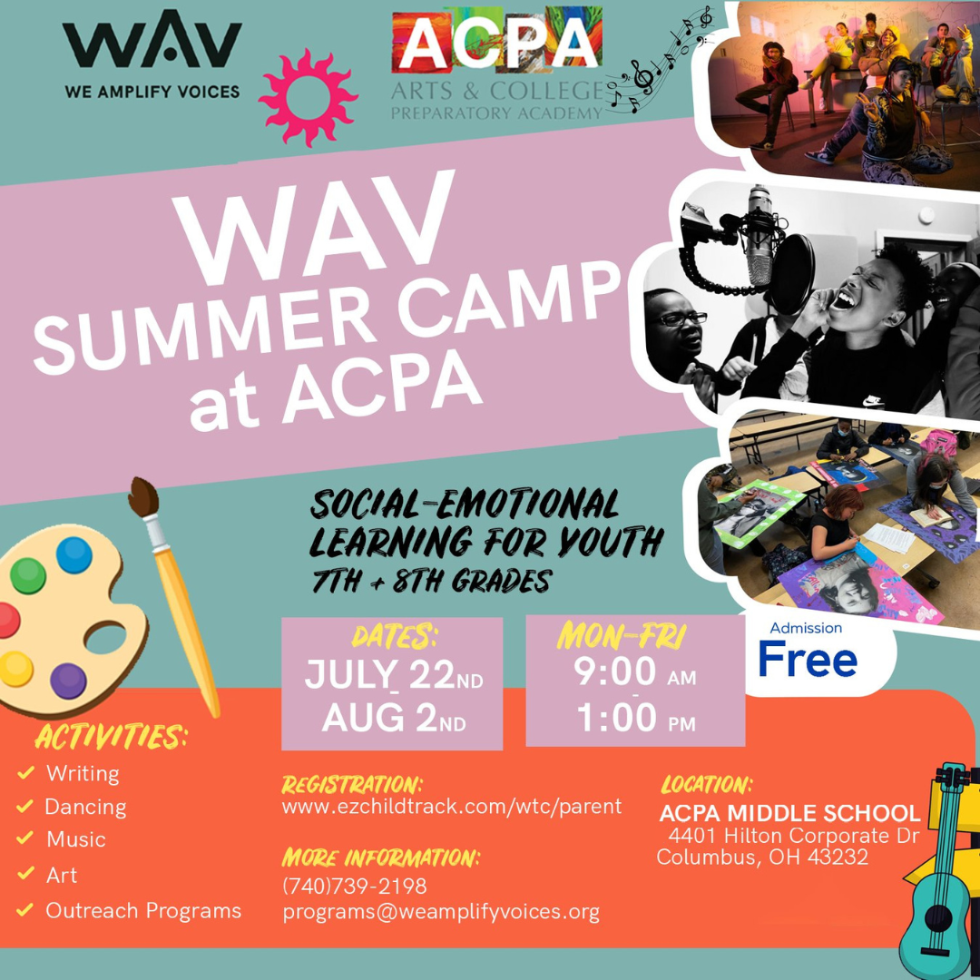 ACPA X WAV Middle School Summer Camp Arts College Preparatory Academy ACPA A Public Community School In Columbus Ohio ACPA X WAV Middle School Summer Camp Arts College Preparatory Academy ACPA A Public Community School In Columbus Ohio