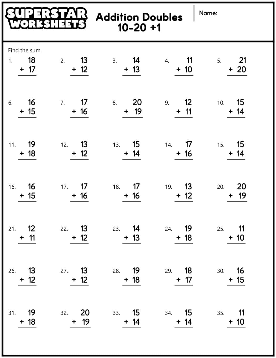 Addition Doubles Worksheets Superstar Worksheets Addition Color By Number Worksheet For 1st Grade Free Printable