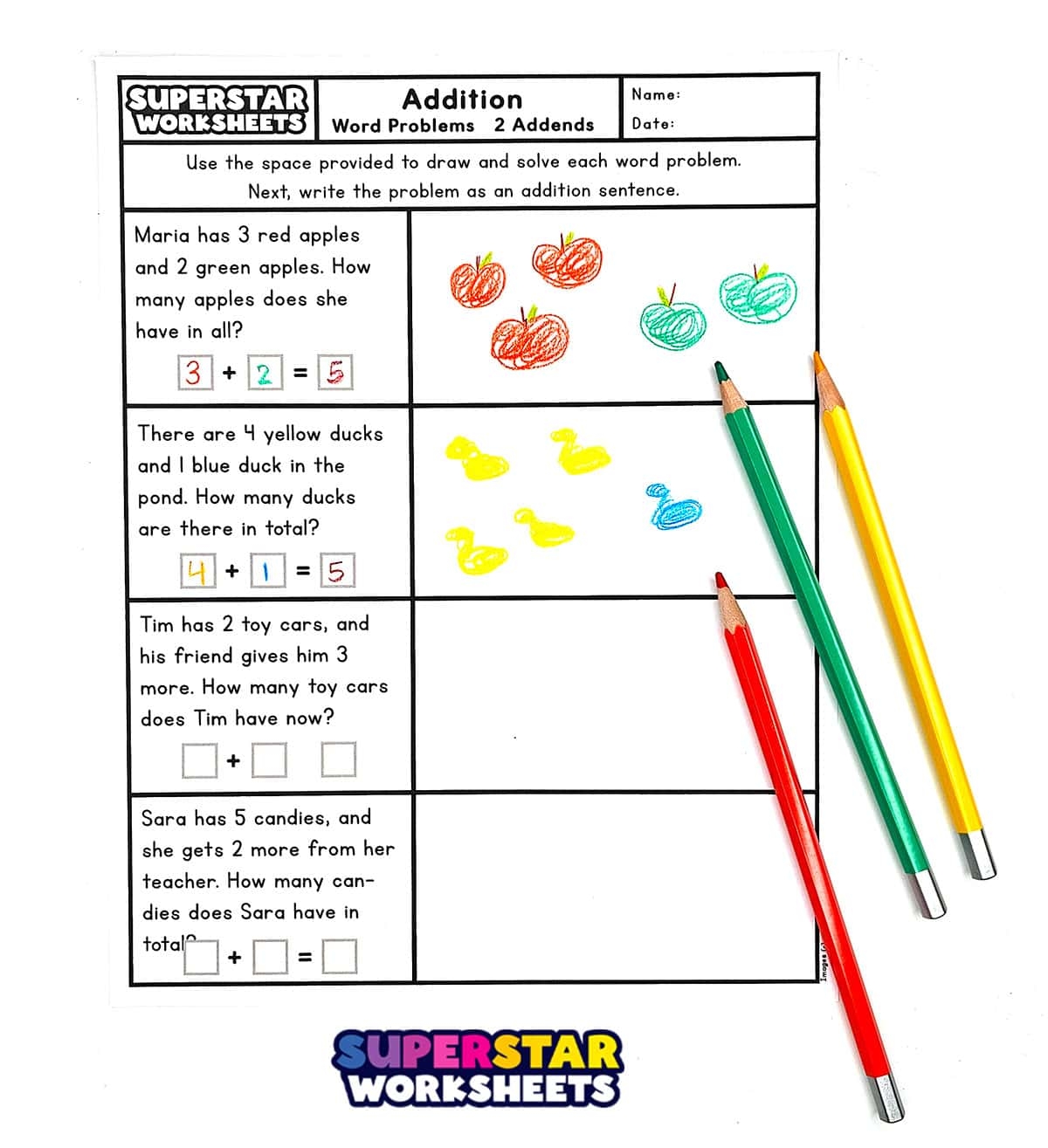 Addition Word Problems Superstar Worksheets 2nd Grade Addition And Subtraction Word Problems