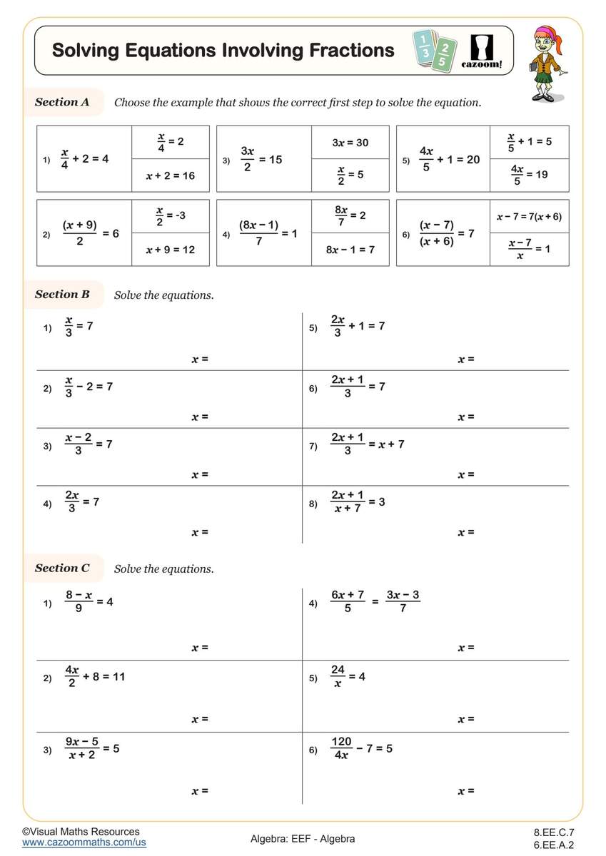 Algebra Worksheets With Answers Printable PDF Math Worksheets Cazoom Math Algebra Worksheets With Answers Printable PDF Math Worksheets Cazoom Math