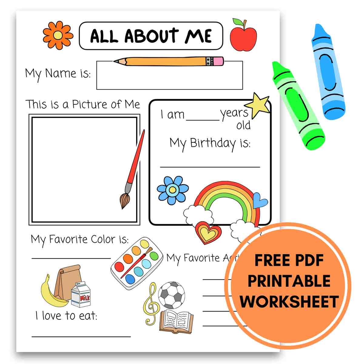 All About Me Printable Preschool Worksheet Free PDF MindyMakes 30 All About Me Worksheets Free PDF Printables