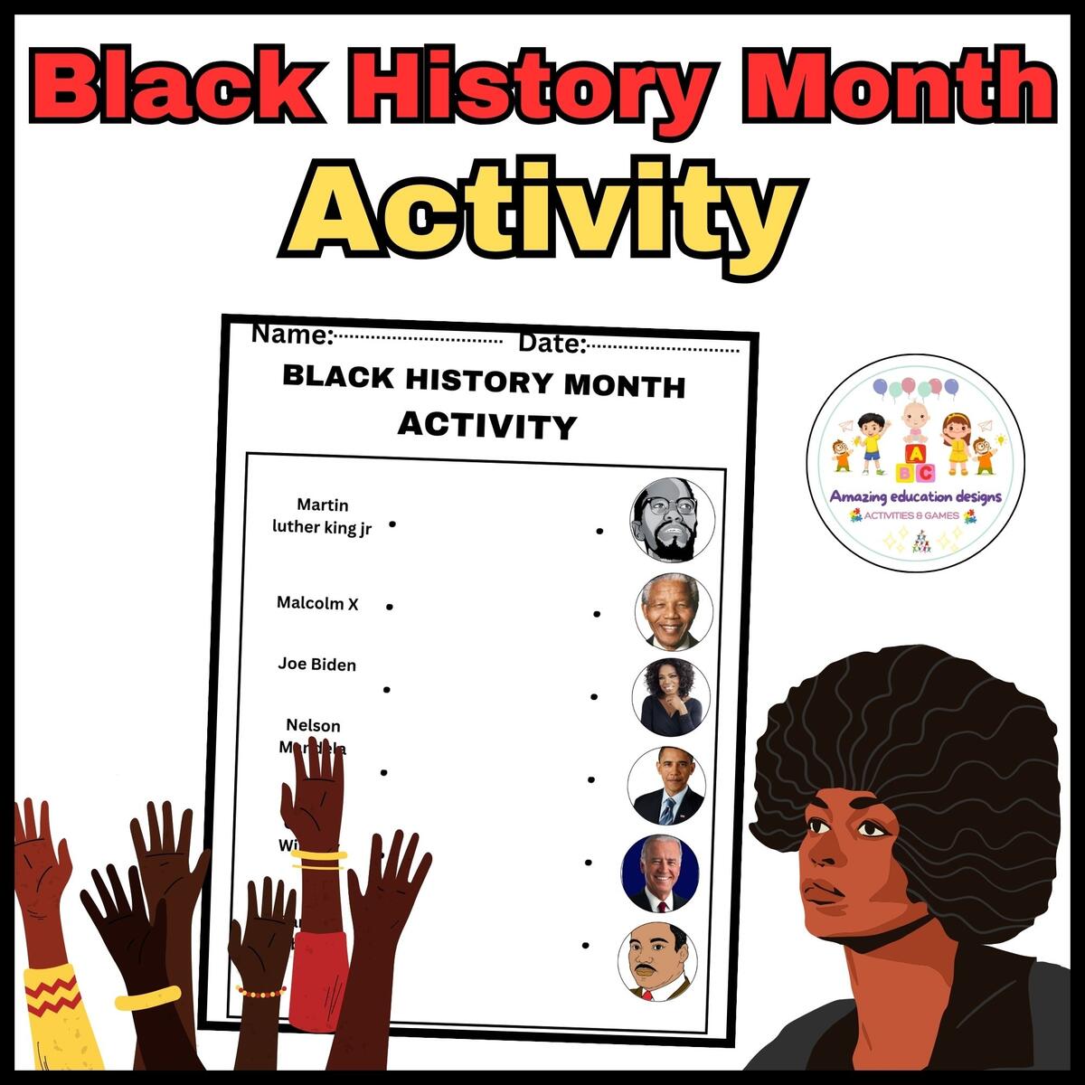 Amazing Matching Activity Worksheets Black History Month Made By Teachers