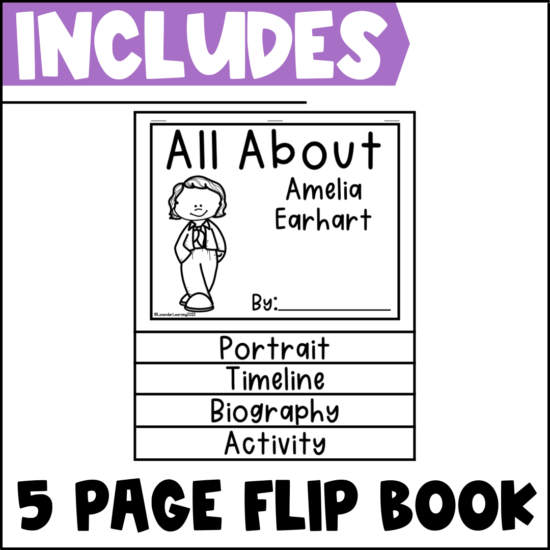 Amelia Earhart Biography Activities Flip Book Report Women S History Month Made By Teachers