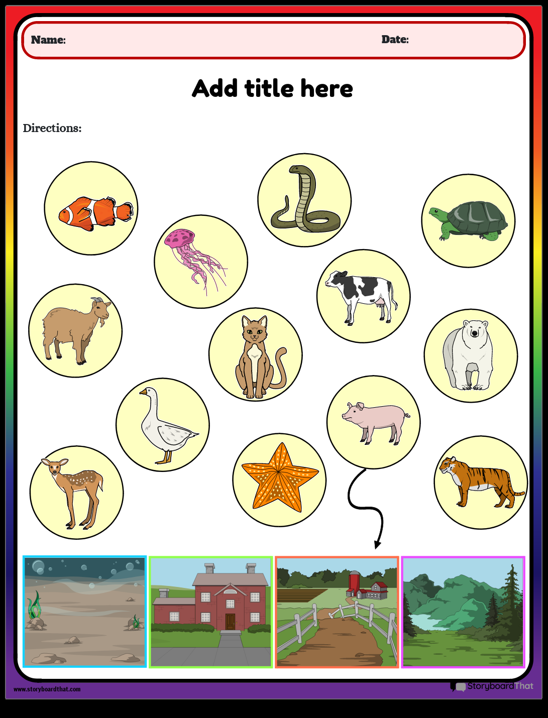 Animal Worksheets Engaging Activities By Storyboard That