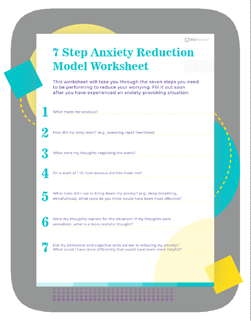 Anxiety Worksheets TheraPlatform Resources Anxiety Worksheets TheraPlatform Resources