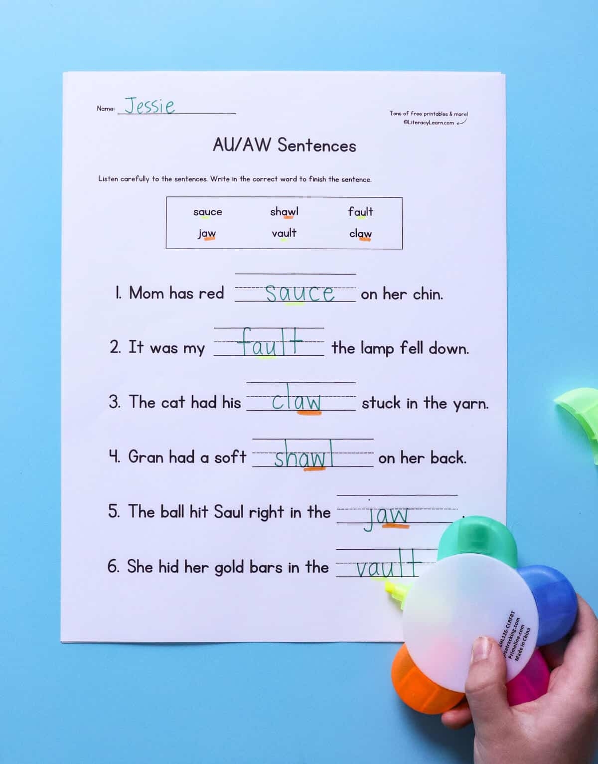 Aw Phonics Worksheets SOUND IT OUT PHONICS