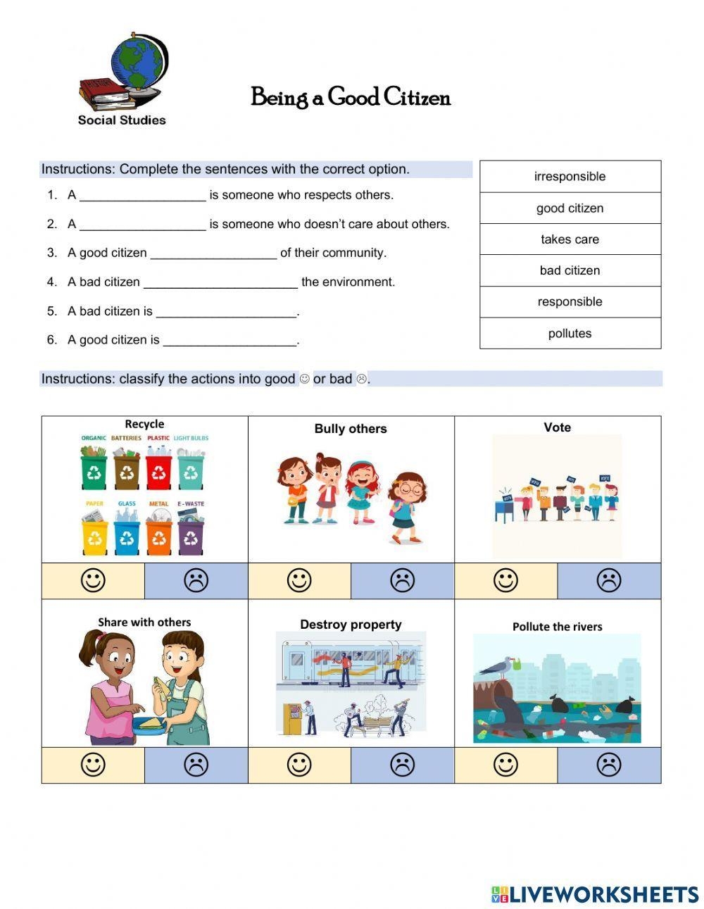 Being A Good Citizen Online Activity Worksheets Library Being A Good Citizen Online Activity Worksheets Library