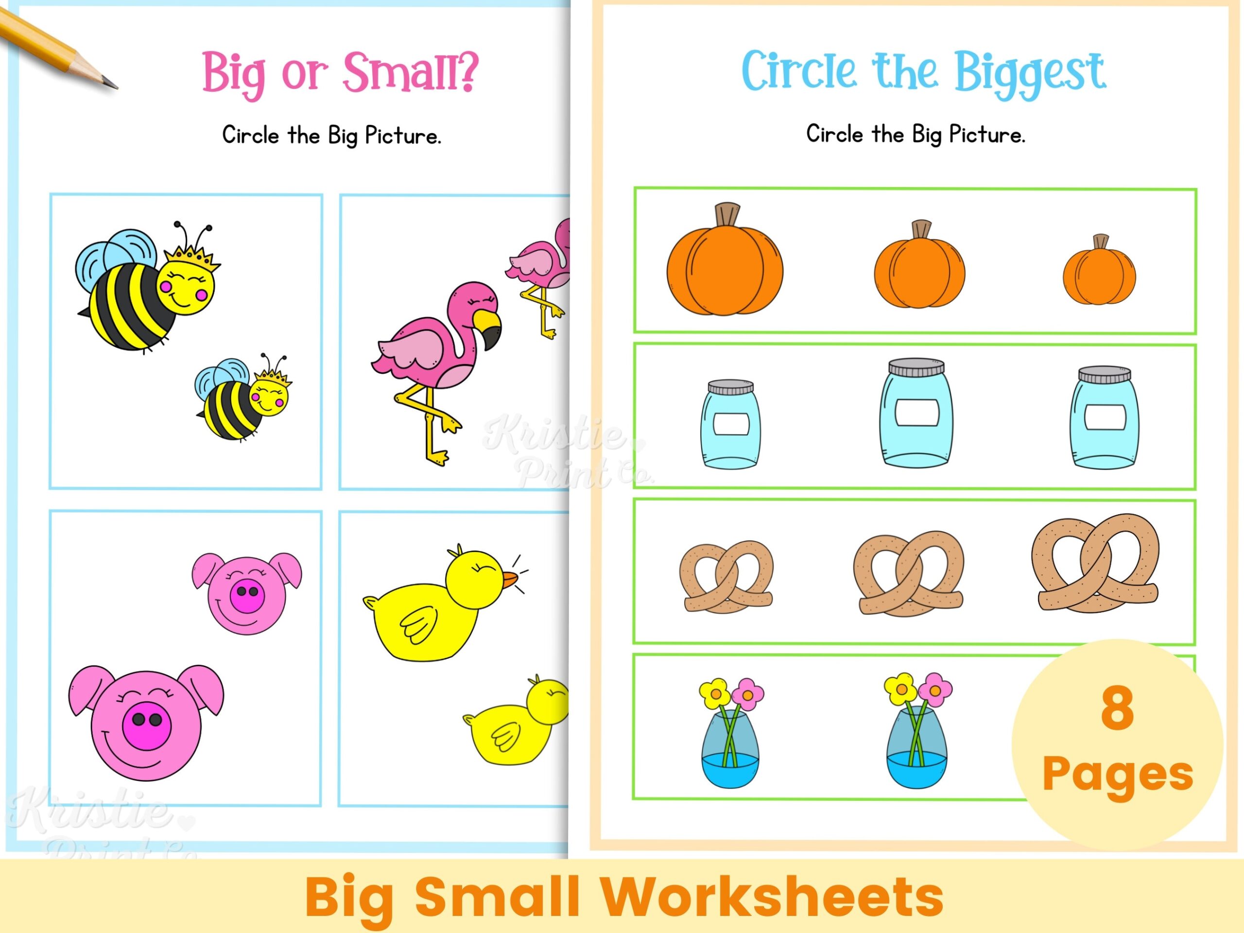 Big Small Worksheets Learning Sizes Printable Preschool Worksheets For Kids Kindergarten Worksheets Homeschool Worksheets Etsy Norway Big And Small Worksheets PDF Planes Balloons