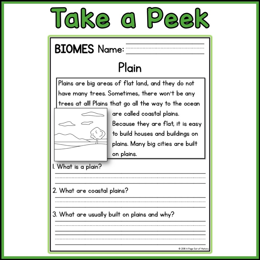 Biomes Social Studies Science Reading Comprehension Passages K 2 Made By Teachers