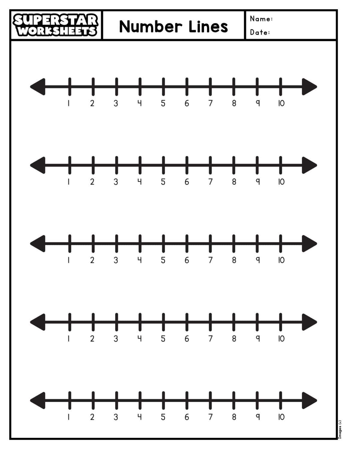 Blank Number Lines Free Printables Superstar Worksheets Blank Number Lines