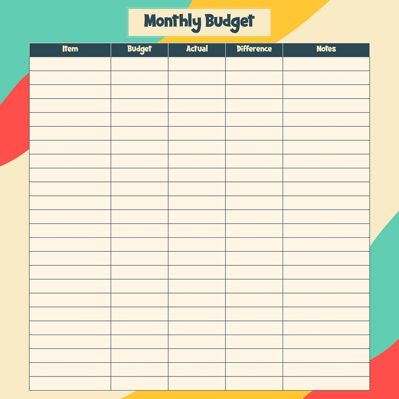 Blank Personal Budget Template By Indahiasionpaki Medium