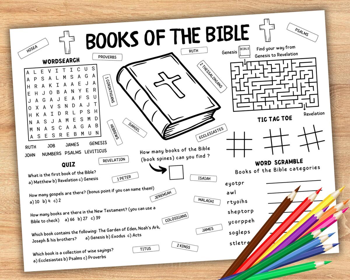 Books Of The Bible Activity Placemat Coloring Page For Kids Books Of The Bible Activities Craft Games Sunday School Activity Mat Sheet Etsy Books Of The Bible Activity Placemat Coloring Page For Kids Books Of The Bible Activities Craft Games Sunday School Activity Mat Sheet Etsy