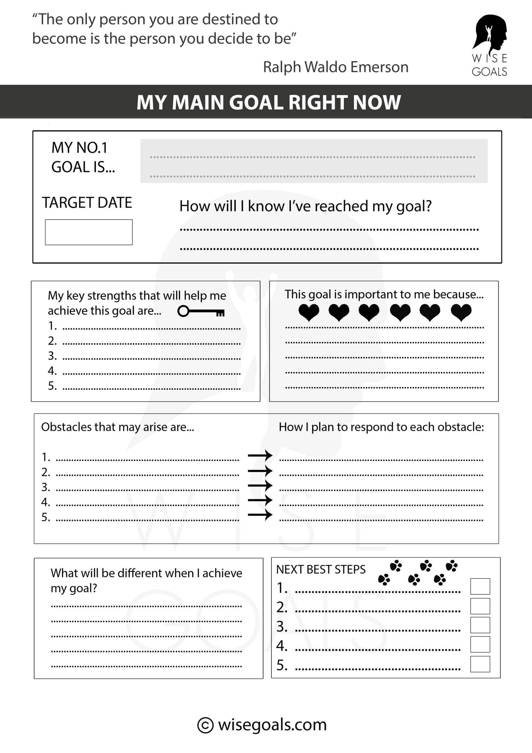 Break Through With 11 Stylish Goal Setting Worksheets PDF FREE Download Printable Simple Goal Setting Worksheet Original Style PDF