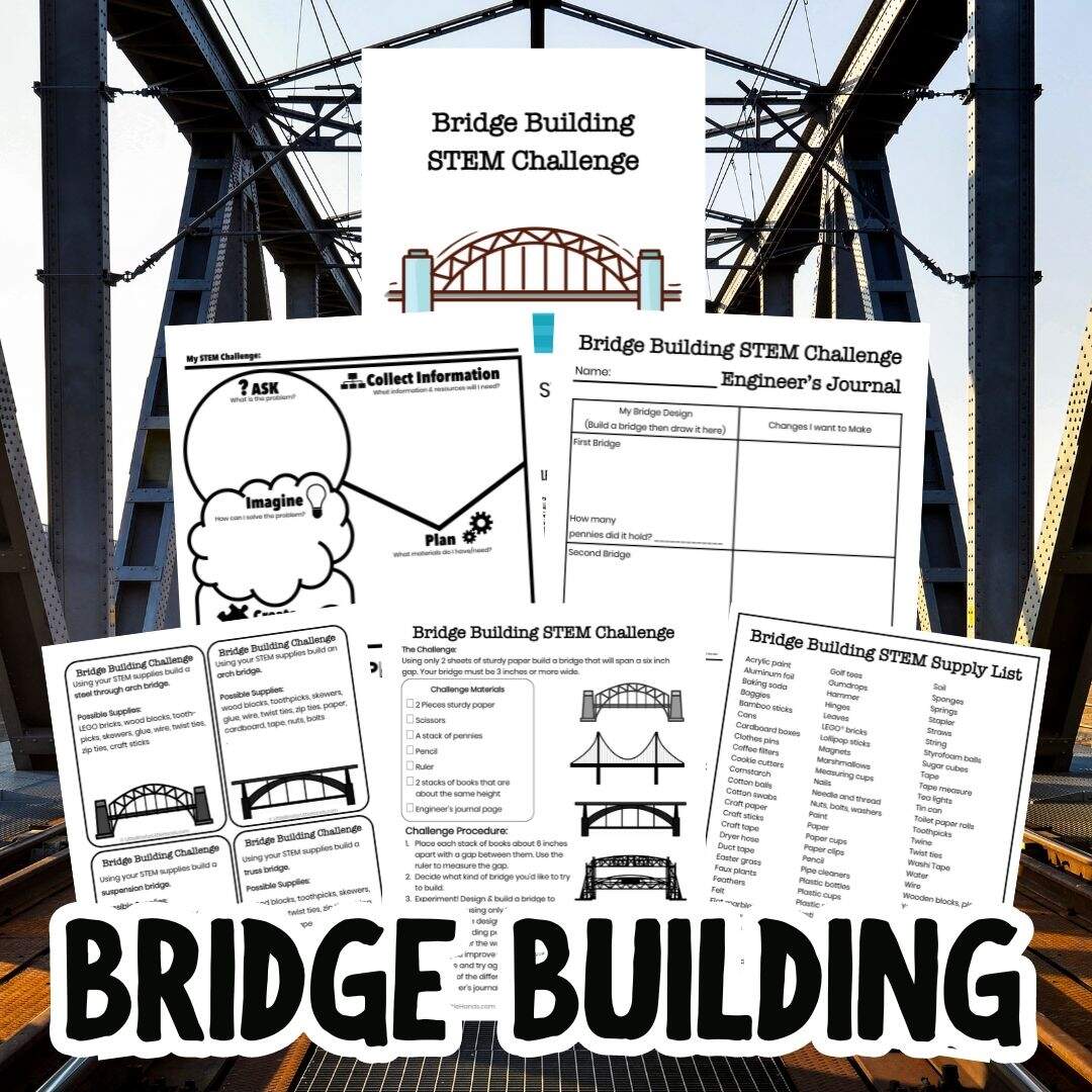 Bridge STEM Challenge Worksheet Free Printable Little Bins For Little Hands
