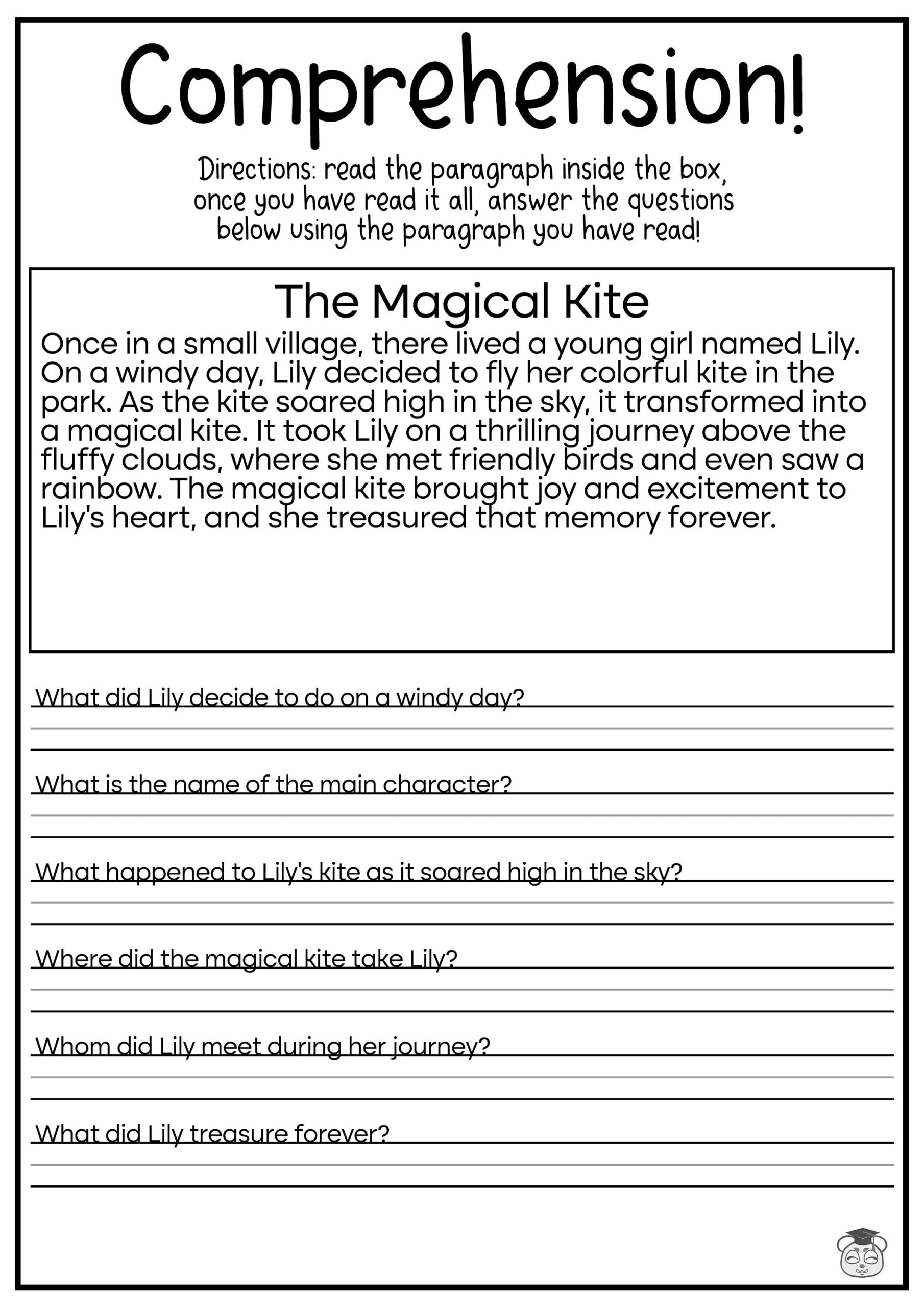 Buy 5 Printable Reading Comprehension English Worksheets Ages 4 7 KG1 To Grade 2 Online In India Etsy Fifth Grade Reading Comprehension Worksheets