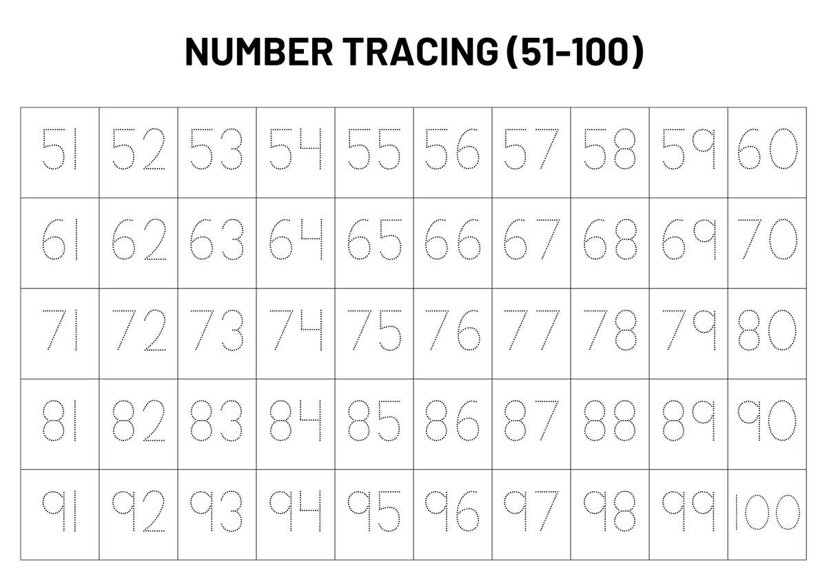 Numbers 1 100 Trace And Write Worksheets Made By Teachers