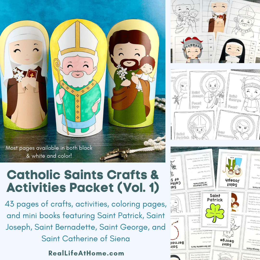 Catholic Saints Crafts And Activities Packet For Kids Vol 1