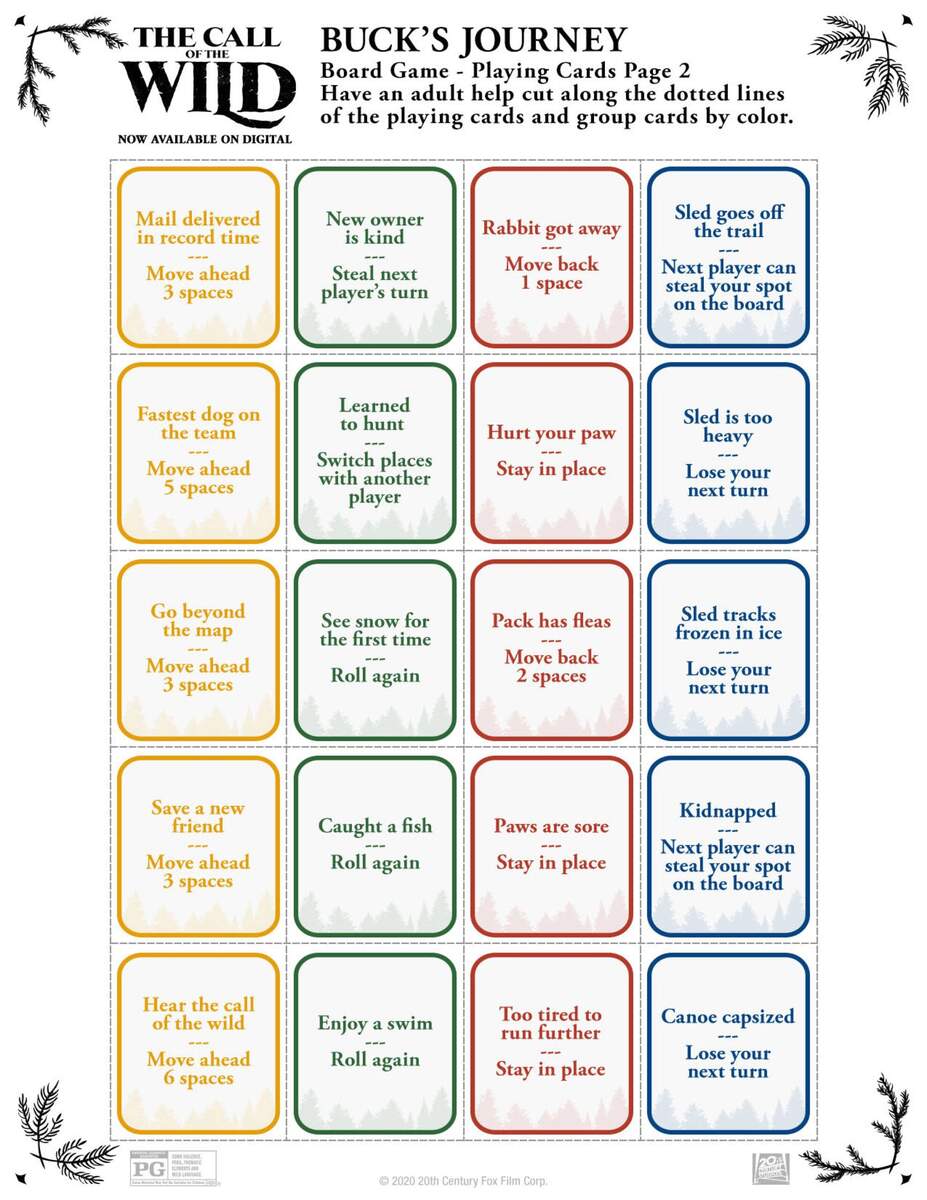 Check Out These Call Of The Wild Activity Sheets Fandango