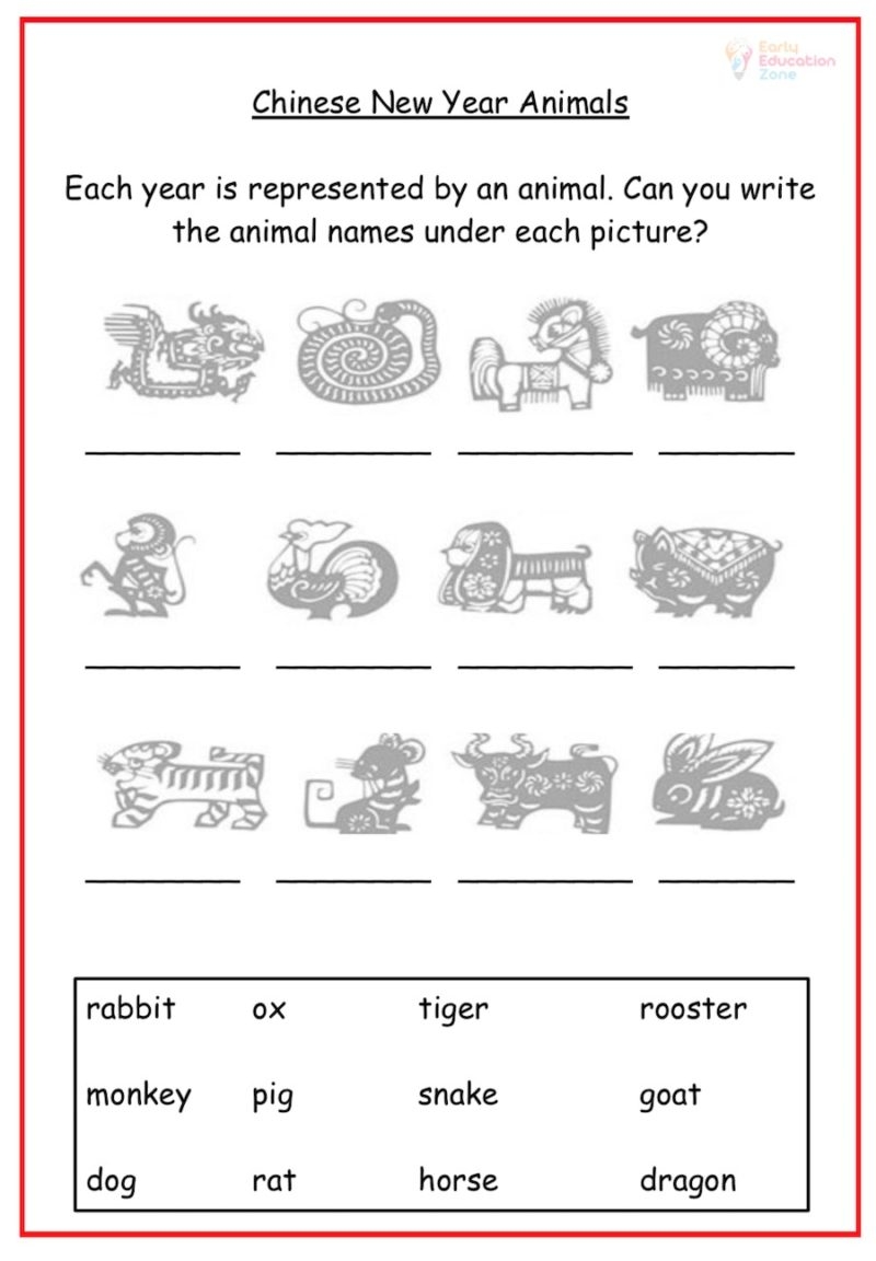 Lunar Chinese New Year And Tet What Comes Next Coloring Activity Number 2 For Kids Ezpzlearn