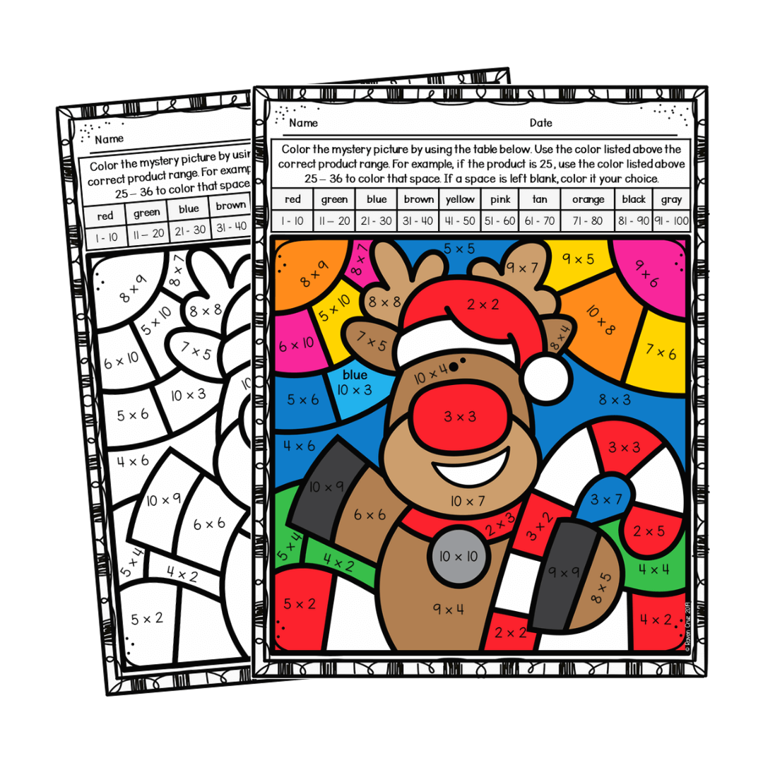 Christmas Color By Number Pages