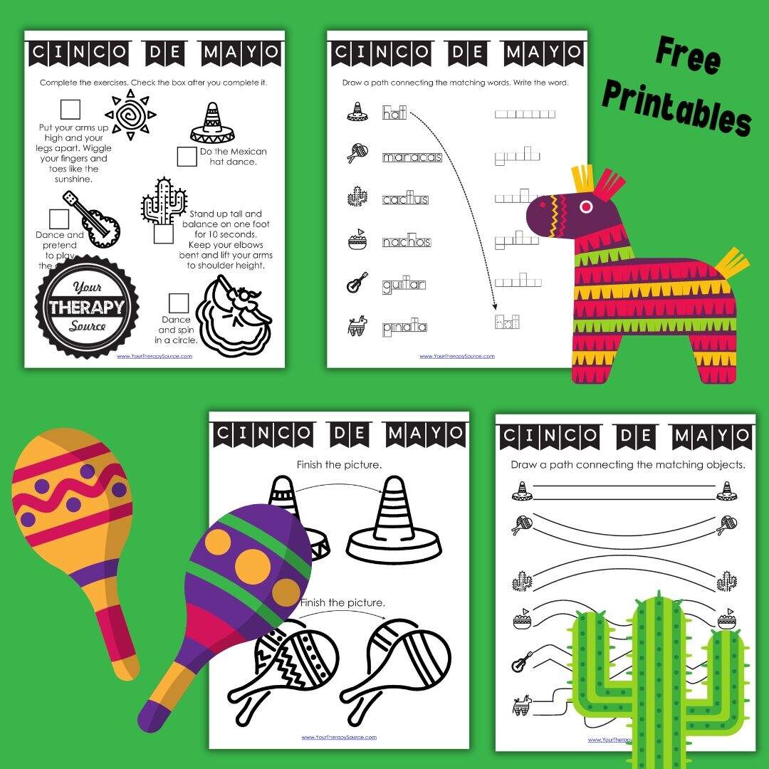 Printable Cinco De Mayo Matching Worksheets Matching Word To Picture Activity Made By Teachers