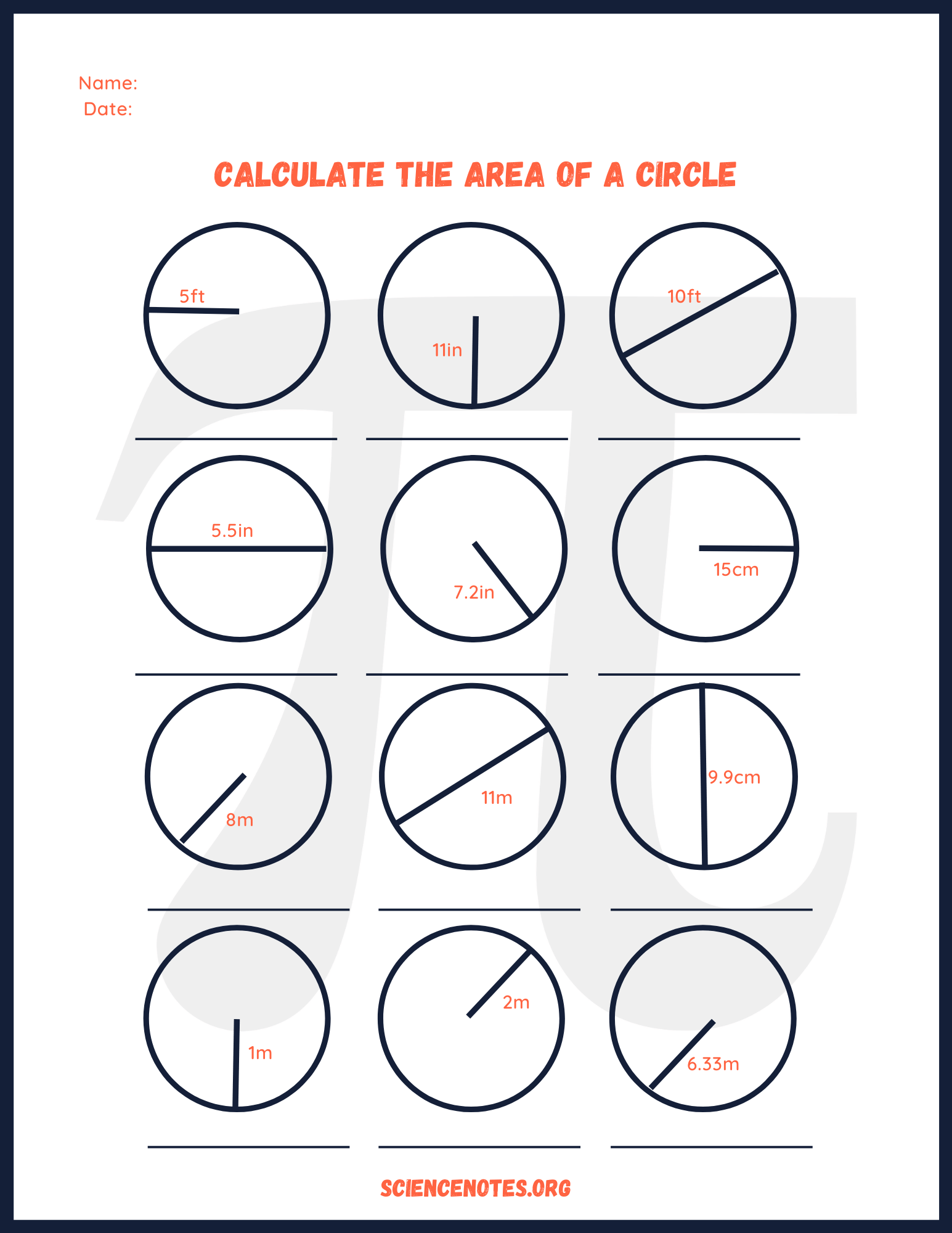 Circle Facts Area Circumference Diameter Radius Circle Facts Area Circumference Diameter Radius