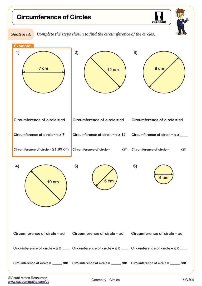 Storyboard That Free Circle Area Circumference Worksheets