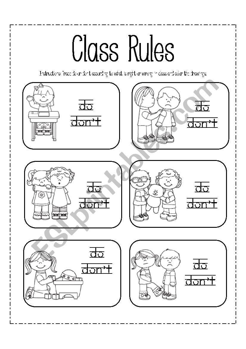 Class Rules ESL Worksheet By Ladydeath 4 1 Classroom Rules Look And Number Worksheet Worksheets Library