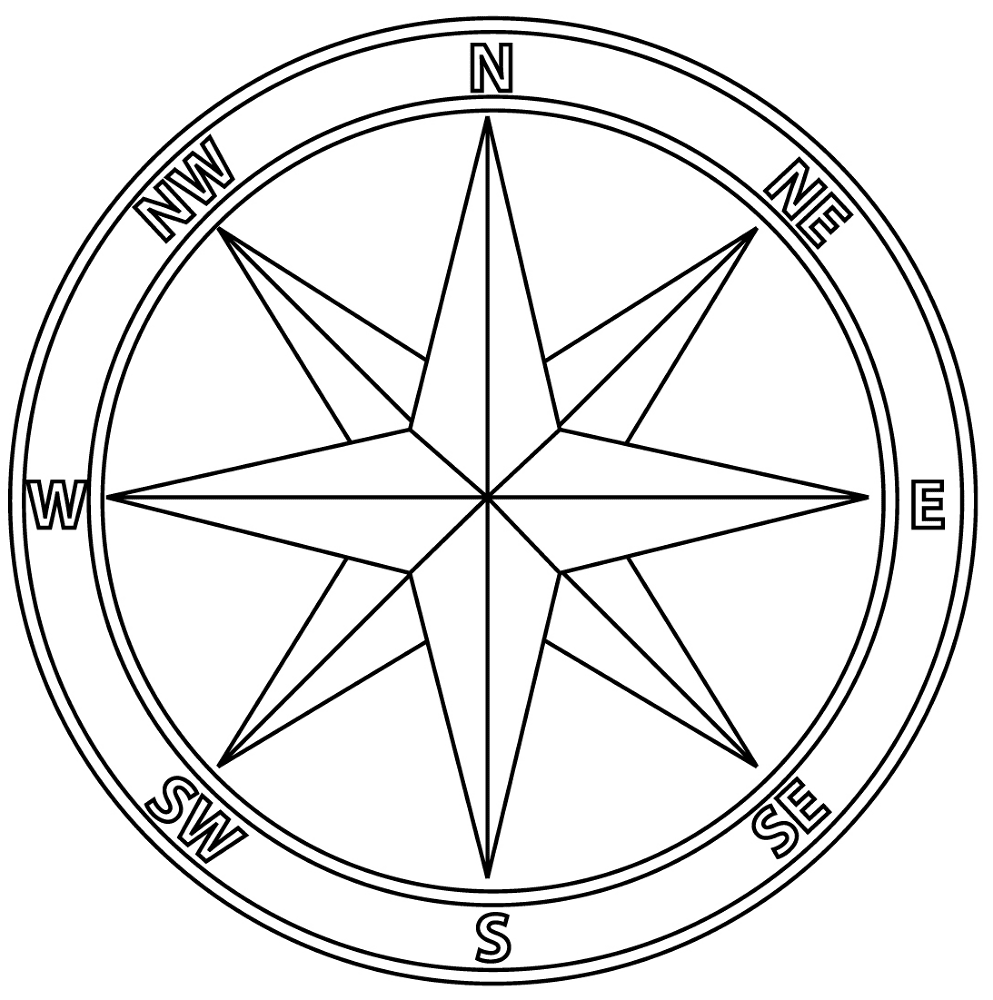 Compass Rose Coloring Page Free Printable Compass 10 Free PDF Printables Printablee
