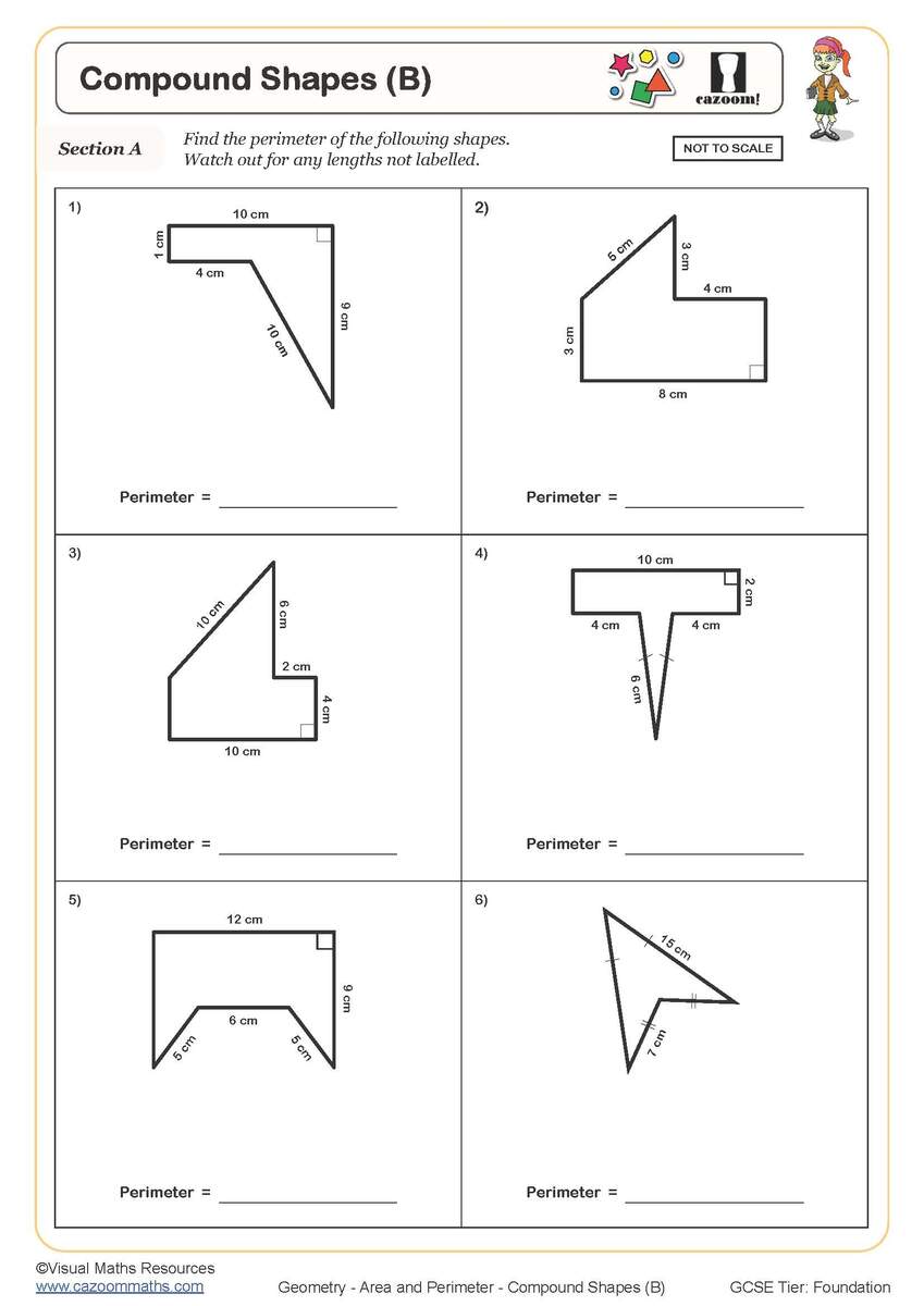 Area And Perimeter Of Mixed Shapes K12 Math Worksheets